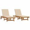vidaXL Solstol 2-person 2 pcs Brun Massivt Akacietr&aelig;
