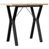 vidaXL spisebord 80x50x75,5 cm Y-stel massivt fyrretr&aelig; og st&aring;l