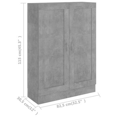vidaXL bogskab 82,5x30,5x115 cm spånplade betongrå