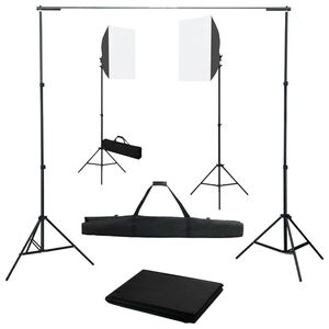 vidaXL fotostudiesæt med softbox-lamper og baggrund