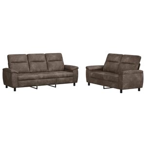 vidaXL Sofa S&aelig;t 2 pcs M&oslash;rkegr&aring; Faux Suede L&aelig;der