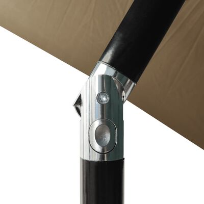 vidaXL parasol med aluminiumsstang i 3 niveauer 2 m gråbrun