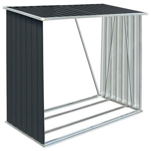 vidaXL brændeskur til haven 163x83x154 cm galvaniseret stål antracitgrå