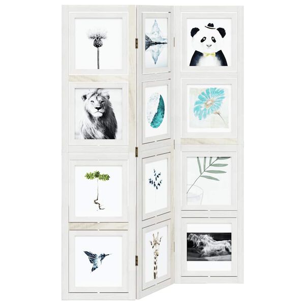 vidaXL rumdeler 3 paneler massivt kejsertr&aelig; hvid