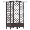vidaXL H&aelig;vet Bed med Trellis og Tag Brun 124 x 40 x 129 cm PP
