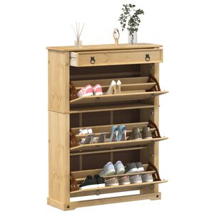 vidaXL skoskab Corona 99x32x138 cm massivt fyrretr&aelig;