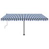 vidaXL fritst&aring;ende markise 450x350 cm automatisk betjening bl&aring;/hvid