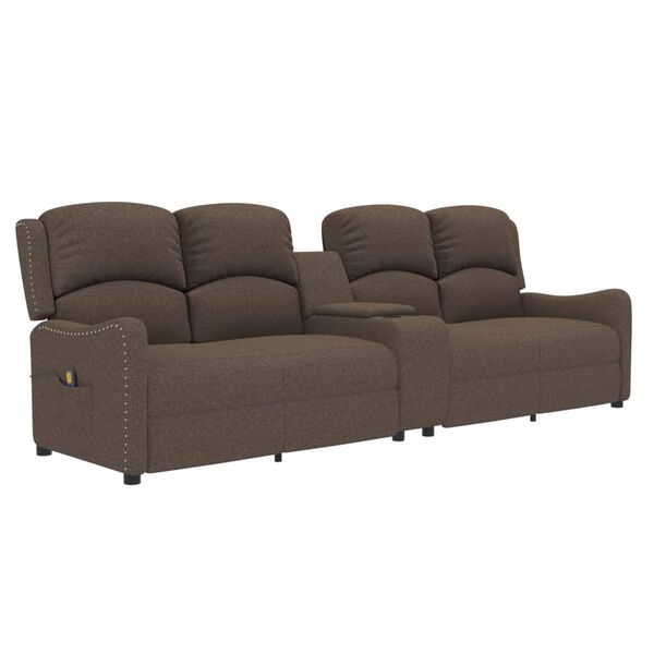 vidaXL 4-personers massagestol med kopholdere stof gråbrun