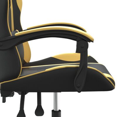 vidaXL gamingstol kunstlæder sort guldfarvet