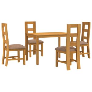 vidaXL Spisestues&aelig;t 5 stk. Gr&aring; Massivt Eg Tr&aelig;