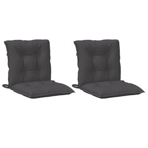 vidaXL stolehynder med lav ryg 2 stk. 100x50x7 cm stof antracitgr&aring;