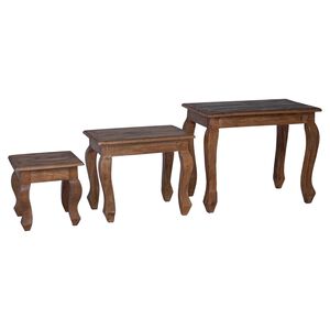 vidaXL Nesting Bord 3 stk. Brun Massivt mahognitr&aelig;