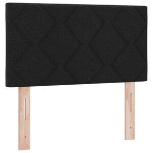 vidaXL LED sengegavl Sort Stof