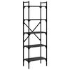 vidaXL bogreol med 5 hylder 56x31,5x174 cm konstrueret tr&aelig; sort