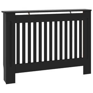 vidaXL radiatorskjuler 112x19x81,5 cm konstrueret tr&aelig; sort