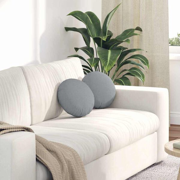 vidaXL S&aelig;depuder 2 pcs Lysegr&aring; &Oslash;30 x 13 cm Stof