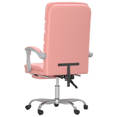 vidaXL kontorstol med massagefunktion kunstlæder lyserød