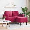 vidaXL 2-personers sofa med chaiselong L-formet 125 cm fløjl vinrød