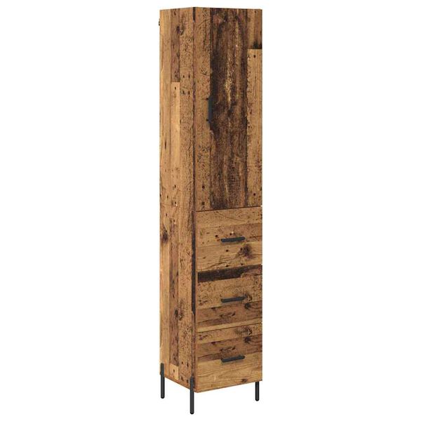 vidaXL Highboard Gammelt tr&aelig; 34,5 x 34 x 180 cm Konstrueret tr&aelig;