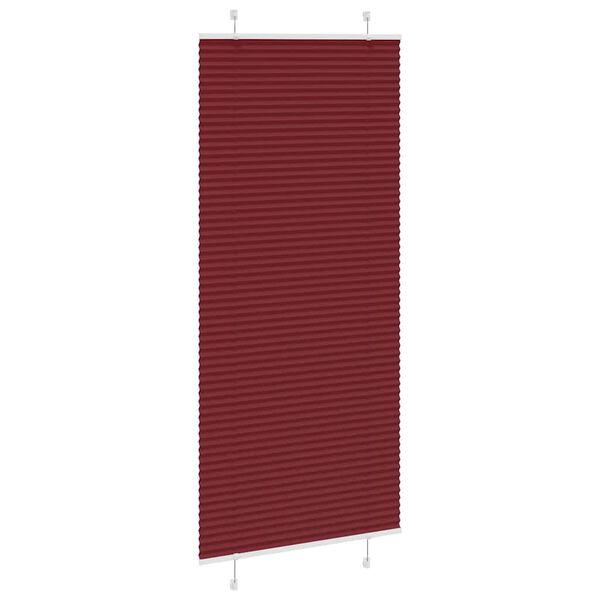 vidaXL Pliss&eacute;gardin Bordeauxr&oslash;d 90x200 cm Stofbredde 89,4 cm Polyester