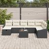 vidaXL Havesofa Sæt med pude 9 pcs Sort 55 x 62 x 69 cm Poly rattan