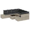 vidaXL Havesofa S&aelig;t 9 stk. Lysegr&aring; og m&oslash;rkegr&aring; polyrattan