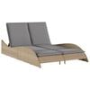 vidaXL liggestol med hynder 114x205x73 cm polyrattan beige