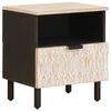 vidaXL Natskab med skuffe Hvid 40 x 33 x 46 cm Massivt mangotr&aelig;