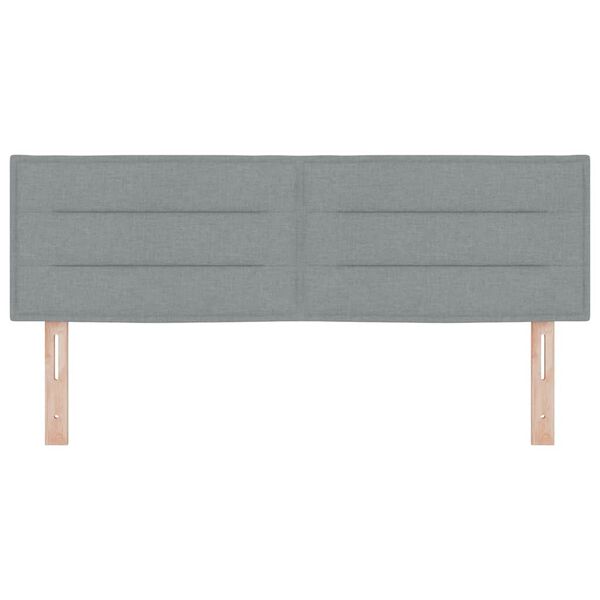 vidaXL Hovedg&aelig;rde med hovedg&aelig;rde Lysegr&aring; 144 cm Faux l&aelig;der