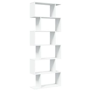 vidaXL bogreol/rumdeler 70x24x193 cm 6 niveauer konstrueret tr&aelig; hvid