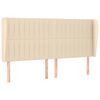 vidaXL sengegavl med kanter 163x23x118/128 cm stof cremefarvet