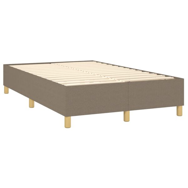 vidaXL Boxspring sengeramme Taupe 120x200 cm Stof