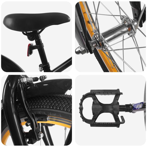 vidaXL B&oslash;rnecykel 20 tommer til b&oslash;rn i alderen 6-11 &aring;r Sort