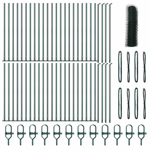 vidaXL Hegnsp&aelig;l Gr&oslash;n 100 x 0,6 m (50 mm net) St&aring;l og PVC