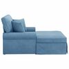 vidaXL Chaise lounge med volant Bl&aring; 91 x 157 x 91 cm Ribbet stof