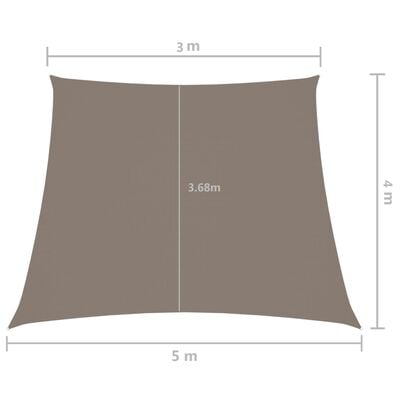 vidaXL solsejl 3/5x4 m trapezformet oxfordstof gråbrun