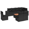vidaXL sofas&aelig;t til haven 9 dele med hynder polyrattan sort