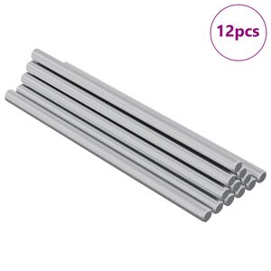vidaXL Gevind Stang 12 pcs S&oslash;lv 6 x 120 mm St&aring;l