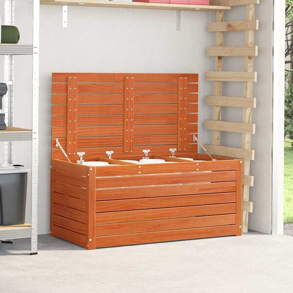 vidaXL Opbevaringskasse Voks brun 101 x 50,5 x 46,5 cm Konstrueret træ