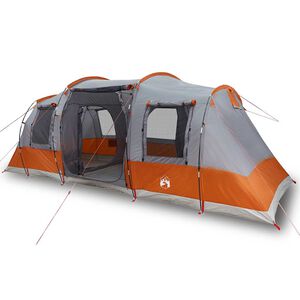 vidaXL 4-personers campingtelt vandt&aelig;t gr&aring; og orange