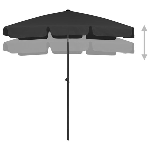 vidaXL strandparasol 180x120 cm sort
