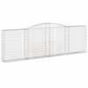 vidaXL buet gabionkurv 400x30x120/140 cm galvaniseret jern