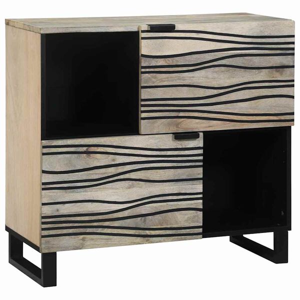 vidaXL Sideboard Hvid 80 x 33 x 75 cm Massivt mangotr&aelig;
