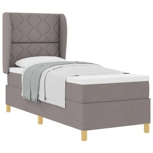 vidaXL Box spring seng med hovedg&aelig;rde Gr&aring;brun 200 x 80 cm Stof