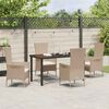 vidaXL Have Spisebordss&aelig;t med pude 5 pcs Beige polyrattan