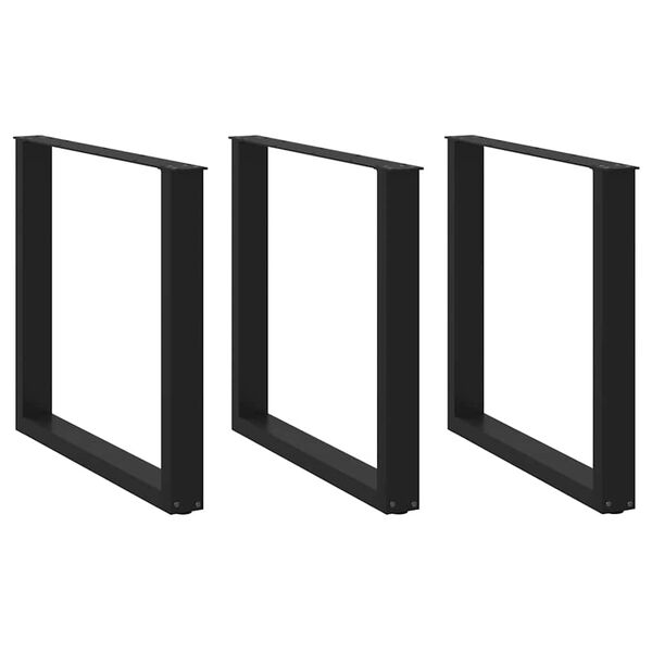 vidaXL spisebordsben U-formet 3 stk. sort 80 x (72-73) cm st&aring;l