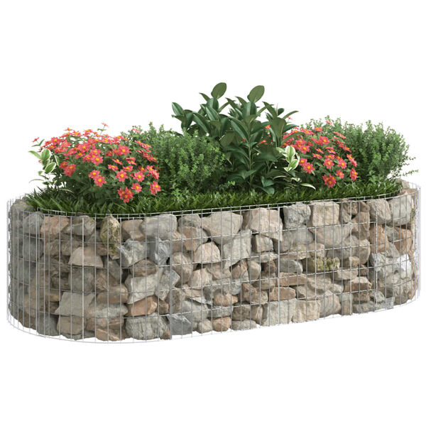 vidaXL gabion-højbed 200x100x50 cm galvaniseret jern