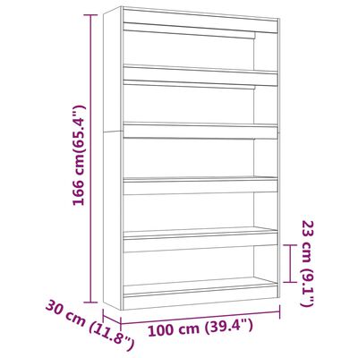 vidaXL bogskab/rumdeler 100x30x166 cm hvid højglans