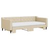 vidaXL daybed med udtræk og madras 90x200 cm stof cremefarvet
