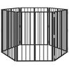 vidaXL Hunded&oslash;r 6 pcs Sort 60 x 80 cm Galvaniseret st&aring;l